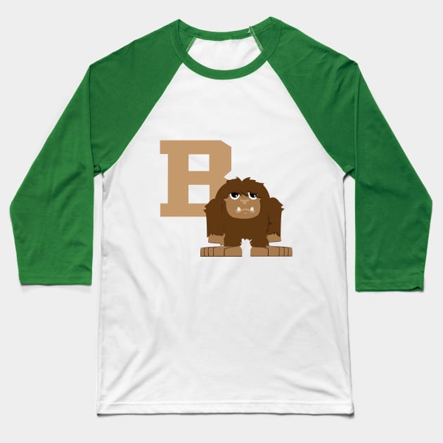 B is for Bigfoot Baseball T-Shirt by Hedgie Designs